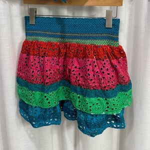 BETHIE SMOCKED TIERED MINI SKIRT